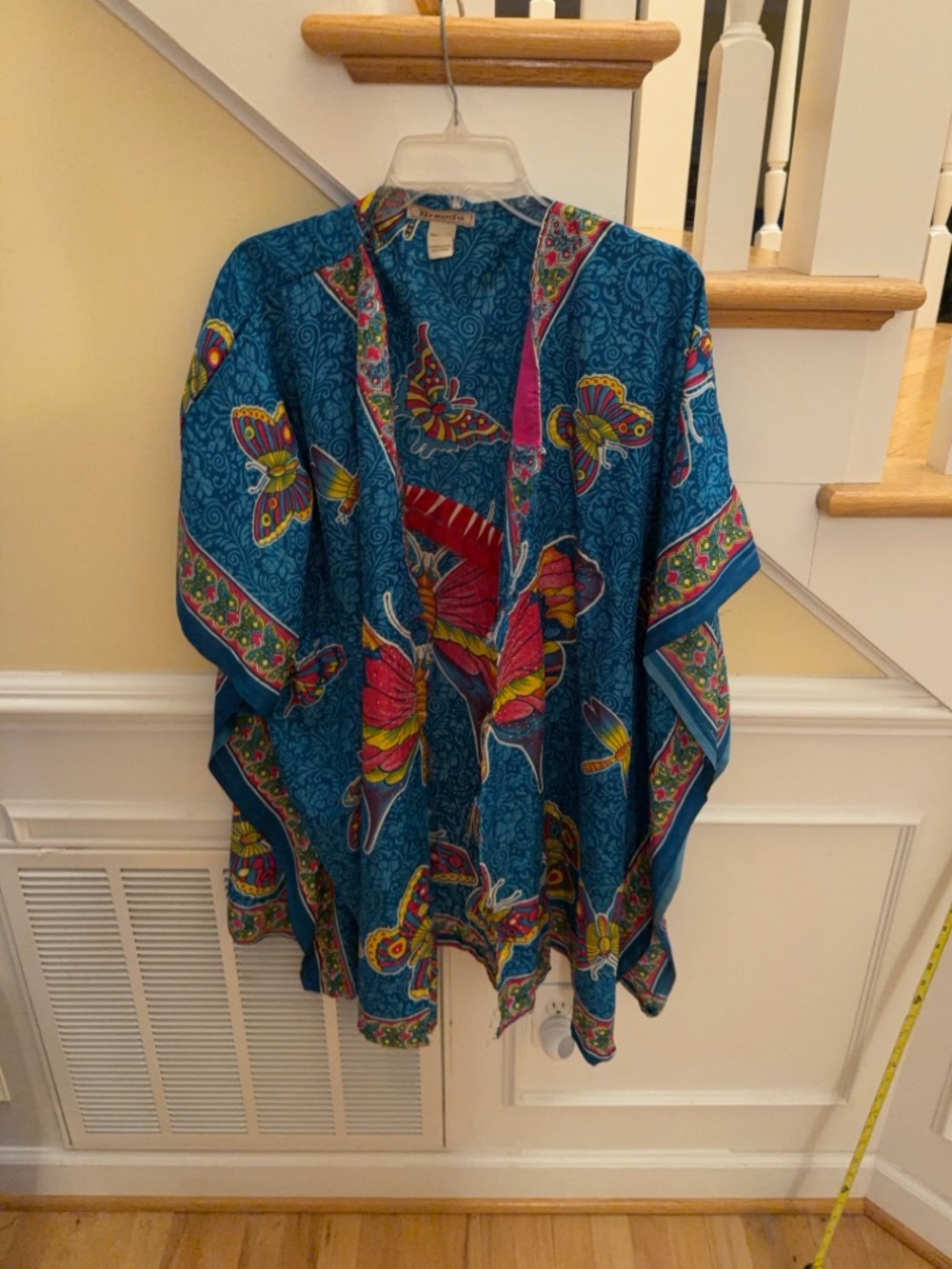 Ladies Size Large Brenda Tall Butterfly-Print Kimono style Bathing Suit Coverup